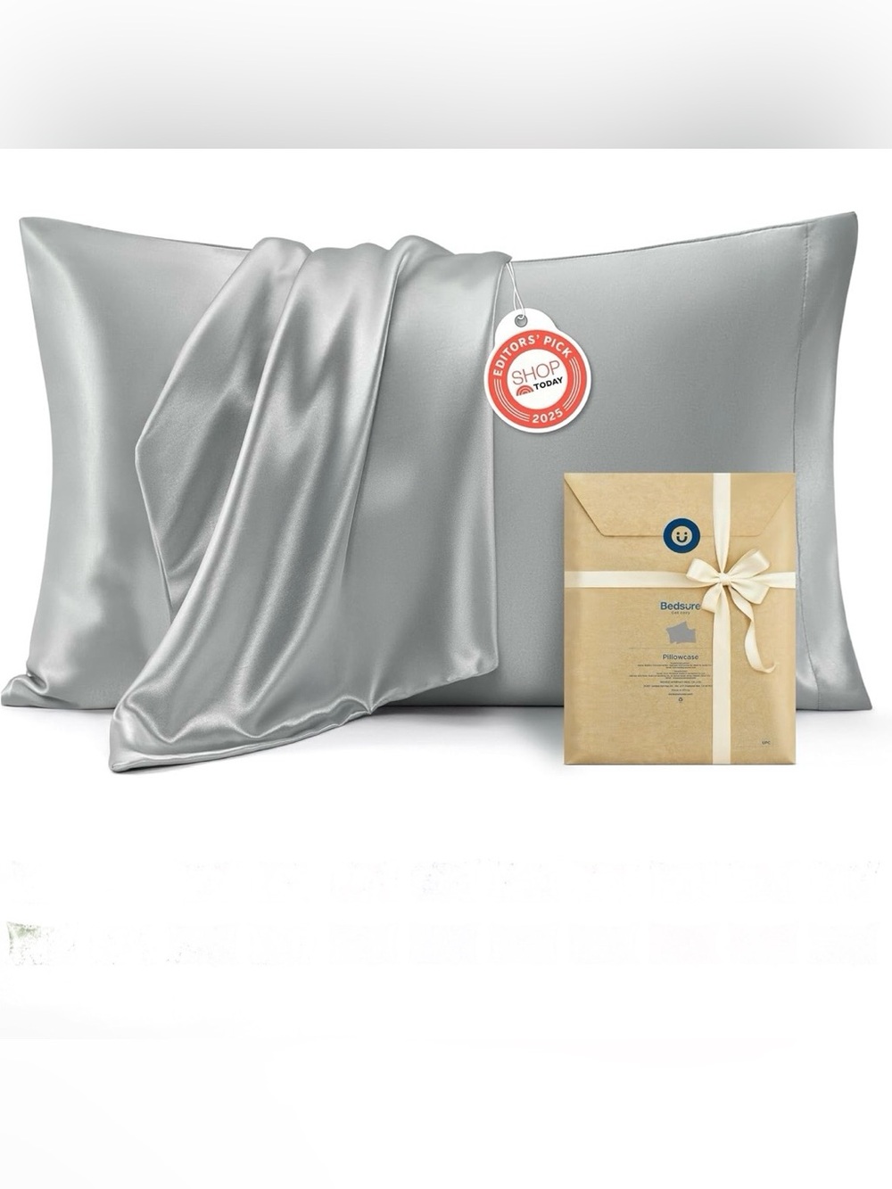 Bedsure Satin Pillowcase Queen Size Set of 2, Cooling Pillow Case